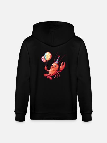 Lobster Crab Birthday Comic - Stanley/Stella CULTIVATOR  Unisex Organic Hooded Jacket - black