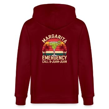 Spaßiger Cocktail-Spruch - Stanley/Stella Unisex Bio-Kapuzenjacke CULTIVATOR  - Burgunderrot - Hinten - Anna (173cm)