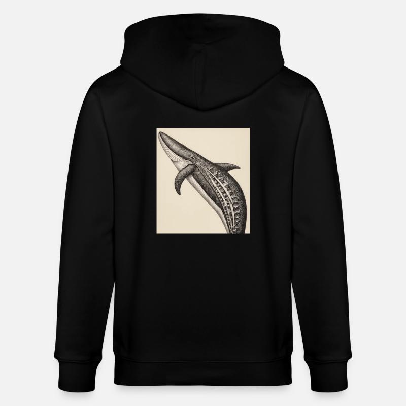 Anatomie de la baleine - Veste à capuche bio CULTIVATOR Stanley/Stella Unisexe - noir