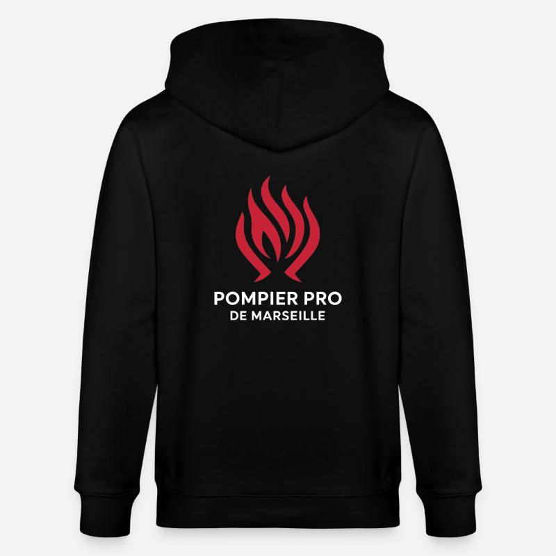 Pompier Pro de Marseille - Veste à capuche bio CULTIVATOR Stanley/Stella Unisexe - noir