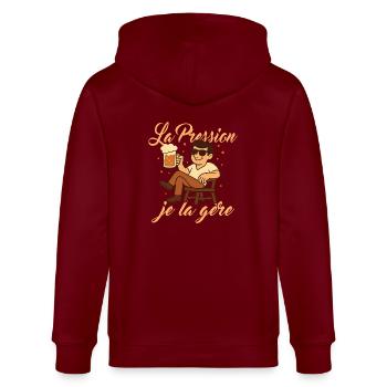 I manage the pressure - Stanley/Stella CULTIVATOR  Unisex Organic Hooded Jacket - burgundy - Back - Anna (173cm)