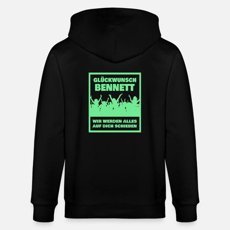 Prénom Bennett - Veste à capuche bio CULTIVATOR Stanley/Stella Unisexe - noir