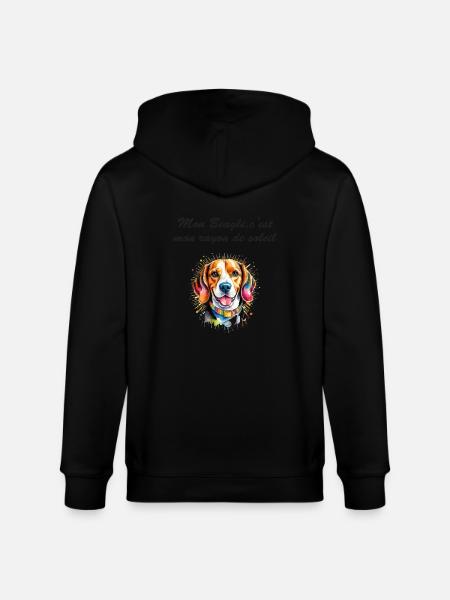 beagle rayon de soleil - Veste à capuche bio CULTIVATOR Stanley/Stella Unisexe - noir