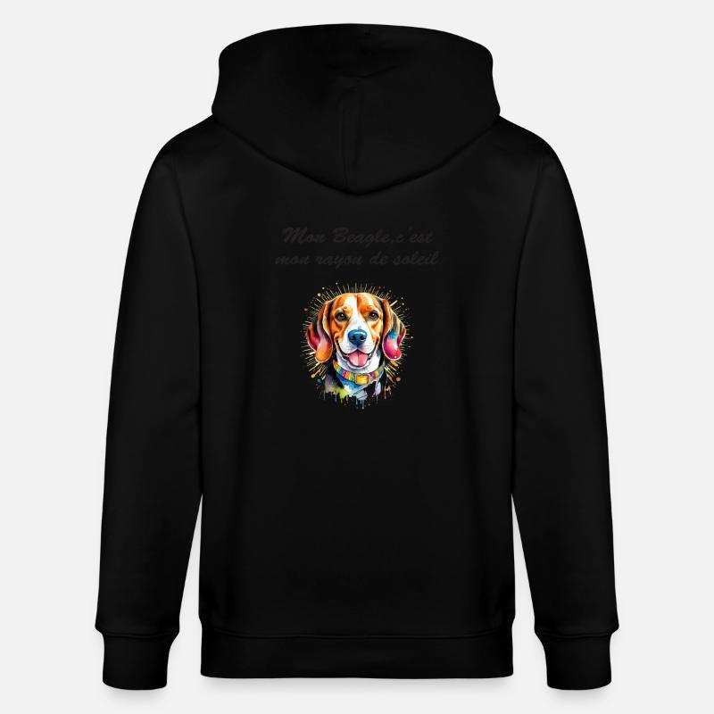 beagle rayon de soleil - Veste à capuche bio CULTIVATOR Stanley/Stella Unisexe - noir