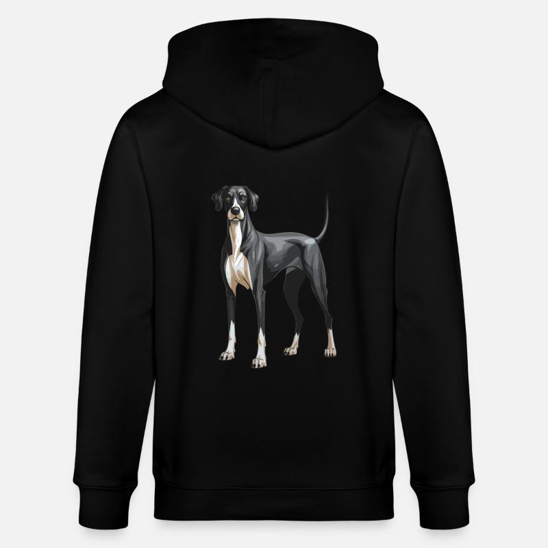Great Dane Hund - Stanley/Stella Unisex Bio-Kapuzenjacke CULTIVATOR  - Schwarz