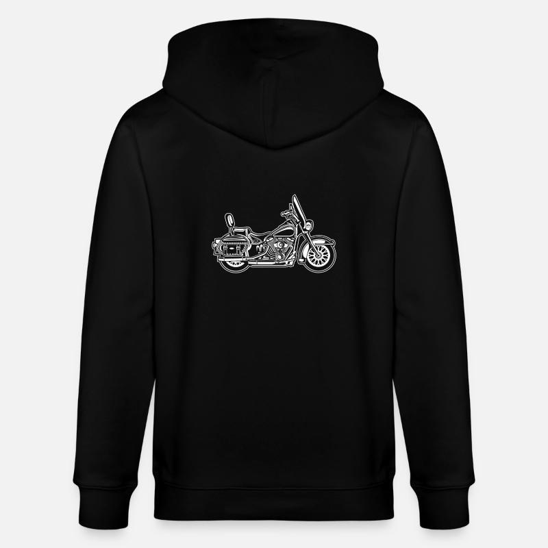 Chopper / motorcycle 06_white - Stanley/Stella CULTIVATOR Unisex Organic Hooded Jacket - black