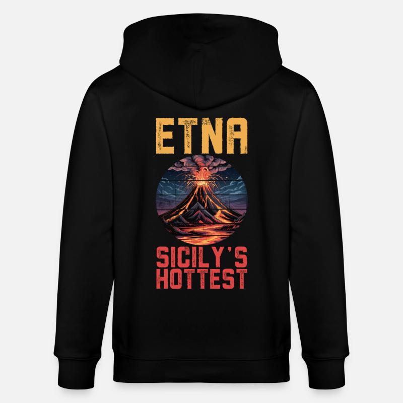 Volcan Etna Sicile - Veste à capuche bio CULTIVATOR Stanley/Stella Unisexe - noir