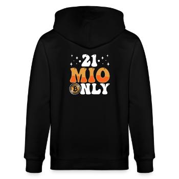 Bitcoin 21 Limited Edition - Stanley/Stella Unisex Bio-Kapuzenjacke CULTIVATOR  - Schwarz - Hinten - Anna (173cm)