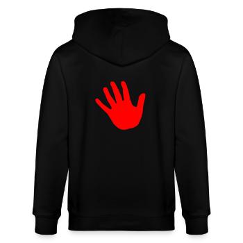 rouge à la main - Veste à capuche bio CULTIVATOR Stanley/Stella Unisexe - noir - Dos - Anna (173cm)