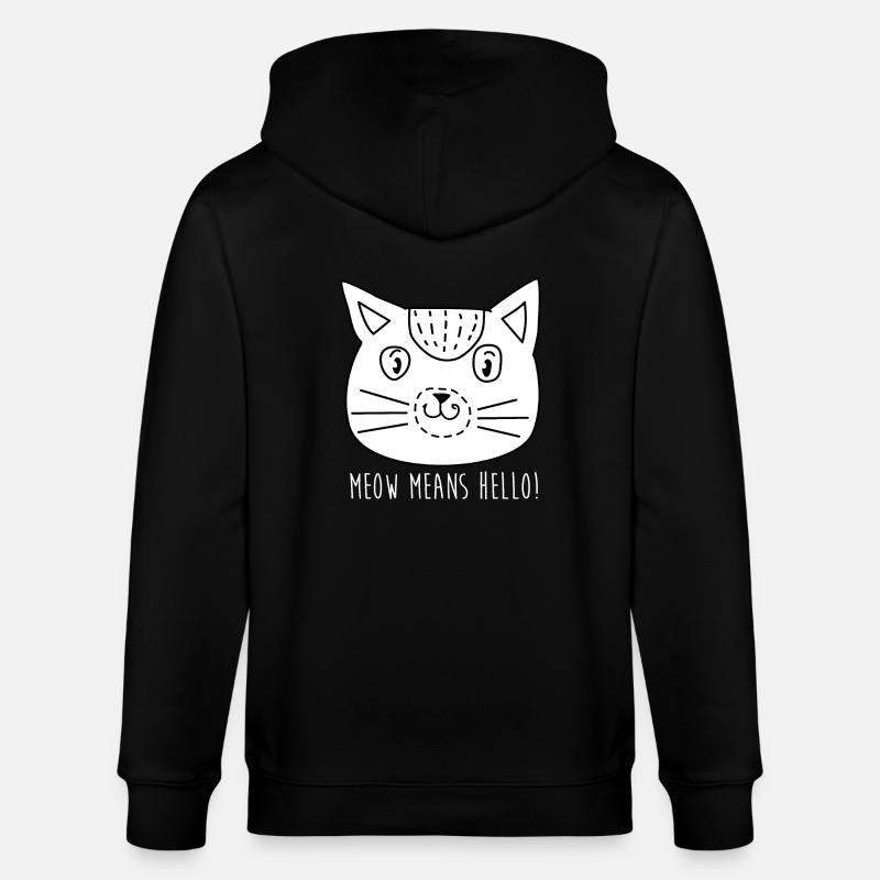 Comic Katze Gesicht mit Spruch - Stanley/Stella Unisex Bio-Kapuzenjacke CULTIVATOR  - Schwarz