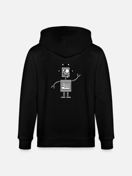 Funny Crazy Robot - Stanley/Stella CULTIVATOR  Unisex Organic Hooded Jacket - black