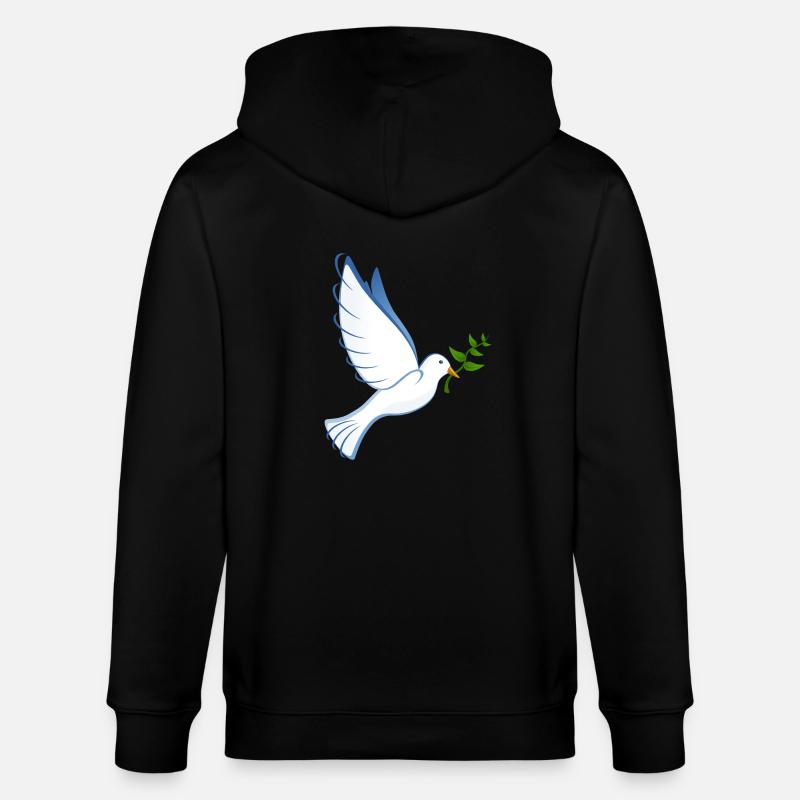 Peace Friedenstaube - Stanley/Stella Unisex Bio-Kapuzenjacke CULTIVATOR  - Schwarz