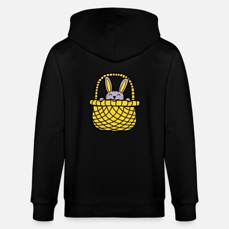Osterhase versteckt sich - Stanley/Stella Unisex Bio-Kapuzenjacke CULTIVATOR  - Schwarz