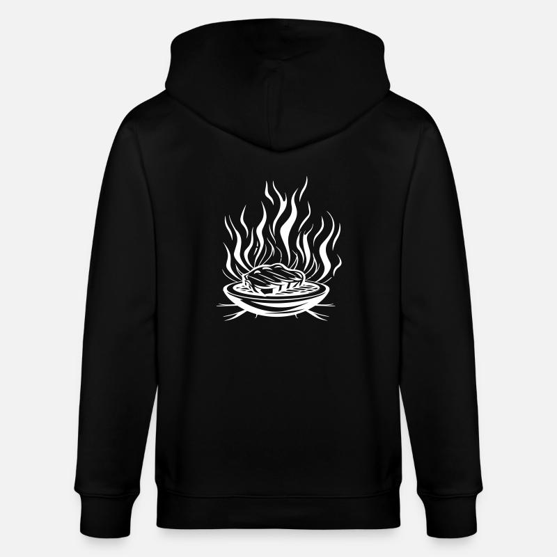 Grill Flame Viande Bbq - Veste à capuche bio CULTIVATOR Stanley/Stella Unisexe - noir