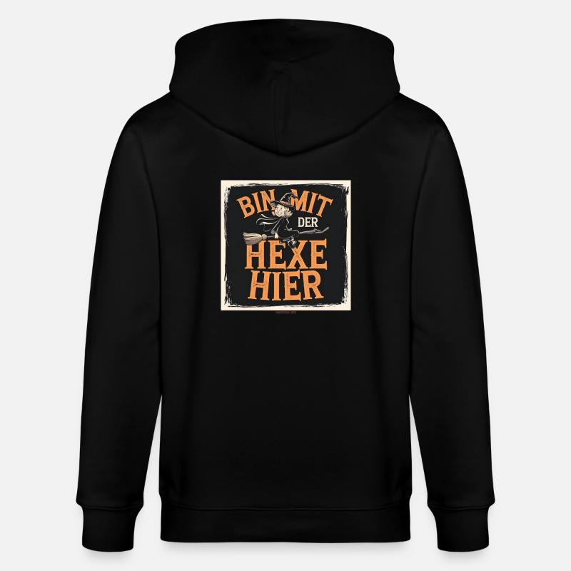 Bin mit der hexe hier - Stanley/Stella Unisex Bio-Kapuzenjacke CULTIVATOR  - Schwarz