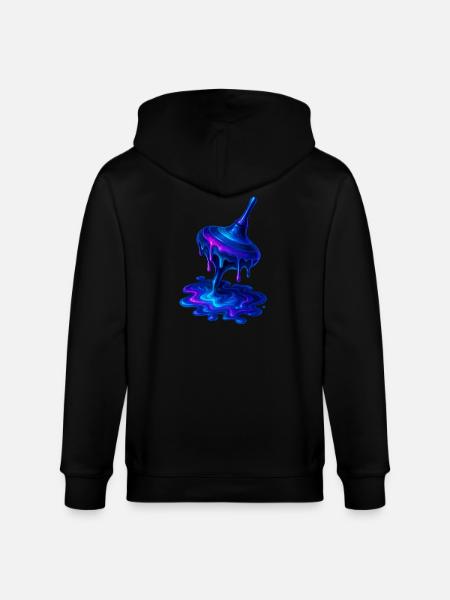 Melting Top Blue Purple - Stanley/Stella CULTIVATOR Unisex Organic Hooded Jacket - black