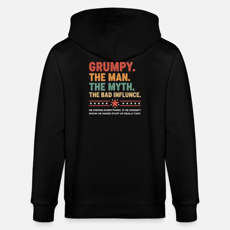 Grumpy – Die Legende & der schlechte Einfluss - Stanley/Stella Unisex Bio-Kapuzenjacke CULTIVATOR  - Schwarz