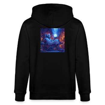 Mad Scientist - Stanley/Stella CULTIVATOR  Unisex Organic Hooded Jacket - black - Back - Anna (173cm)