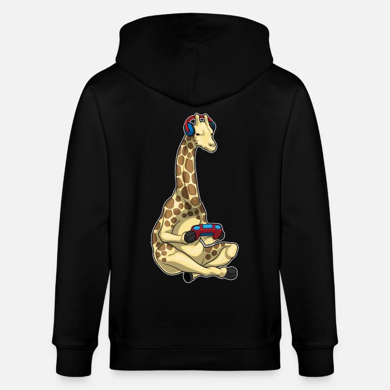 Giraffe Gamer Controller - Stanley/Stella Unisex Bio-Kapuzenjacke CULTIVATOR  - Schwarz