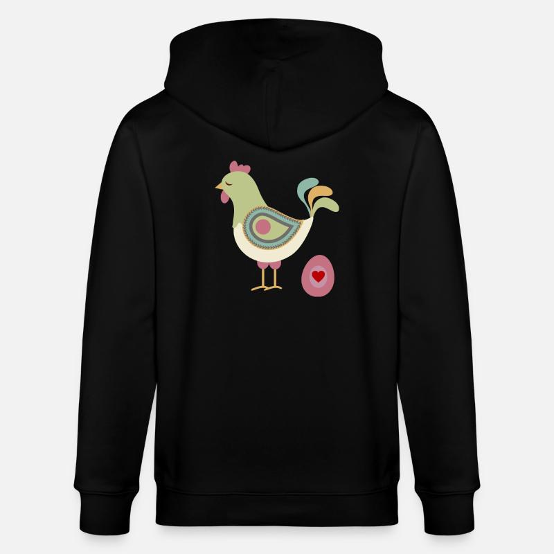 Poulet aux œufs de Pâques - Veste à capuche bio CULTIVATOR Stanley/Stella Unisexe - noir