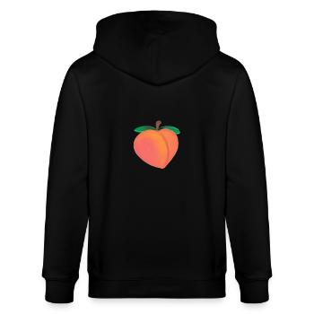 Pfirsich - Stanley/Stella Unisex Bio-Kapuzenjacke CULTIVATOR  - Schwarz - Hinten - Anna (173cm)