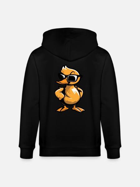 Duck Cool Comic - Stanley/Stella CULTIVATOR  Unisex Organic Hooded Jacket - black