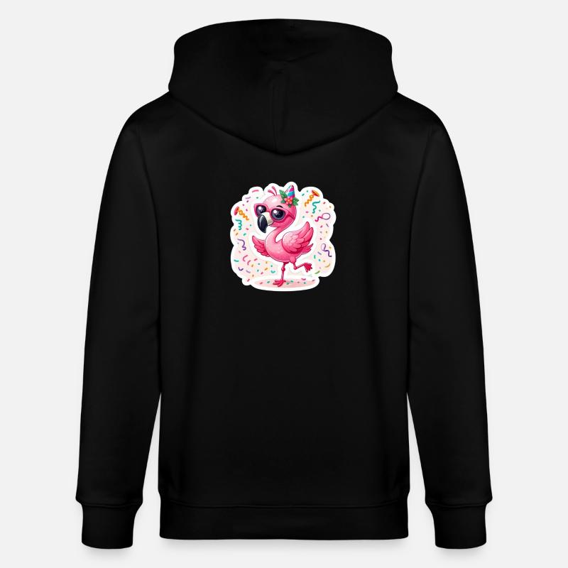 Tanzender Glücksflamingo - Stanley/Stella Unisex Bio-Kapuzenjacke CULTIVATOR - Schwarz