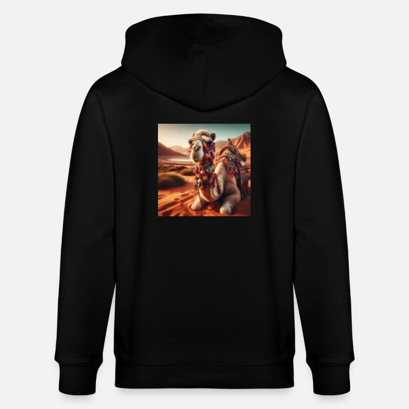 Kamel in der Wüste A1 - Stanley/Stella Unisex Bio-Kapuzenjacke CULTIVATOR  - Schwarz