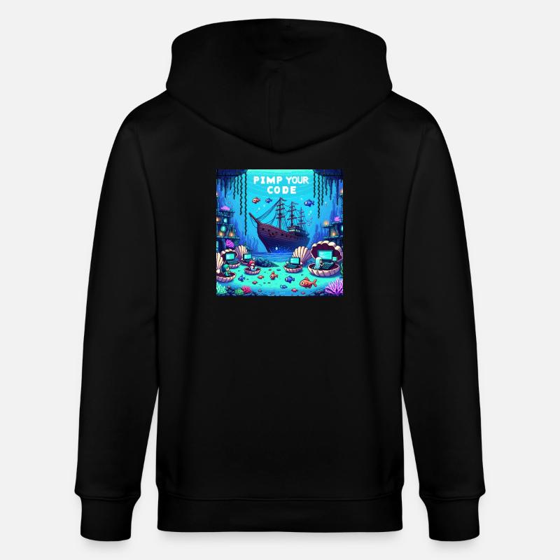 Underwater PimpYourCode - Stanley/Stella Unisex Bio-Kapuzenjacke CULTIVATOR  - Schwarz