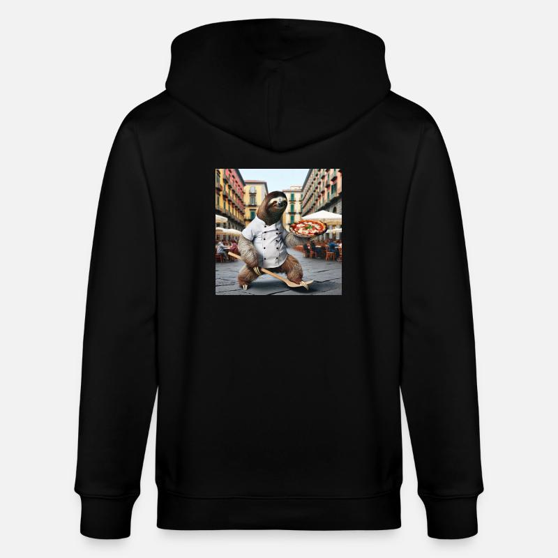 Faultier Pizzabäcker Pizzabäcker Neapel - Stanley/Stella Unisex Bio-Kapuzenjacke CULTIVATOR  - Schwarz