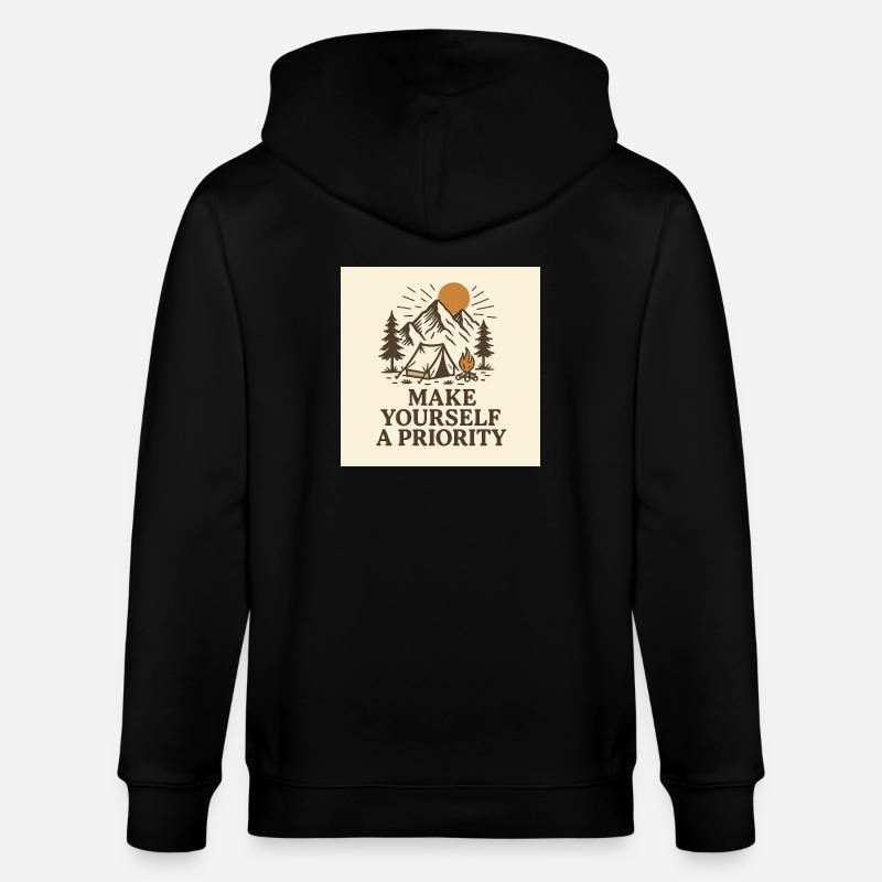 MAKE YOURSELF A PRIORITY - Stanley/Stella Unisex Bio-Kapuzenjacke CULTIVATOR  - Schwarz