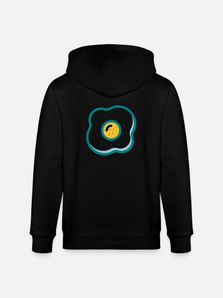 fried egg - Stanley/Stella CULTIVATOR Unisex Organic Hooded Jacket - black