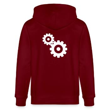 Zahnraeder - Stanley/Stella Unisex Bio-Kapuzenjacke CULTIVATOR  - Burgunderrot - Hinten - Anna (173cm)