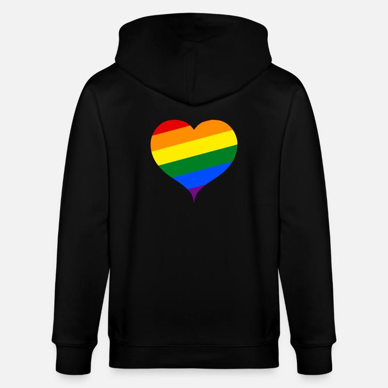 Das Regenbogen-Herz ;) - Stanley/Stella Unisex Bio-Kapuzenjacke CULTIVATOR  - Schwarz