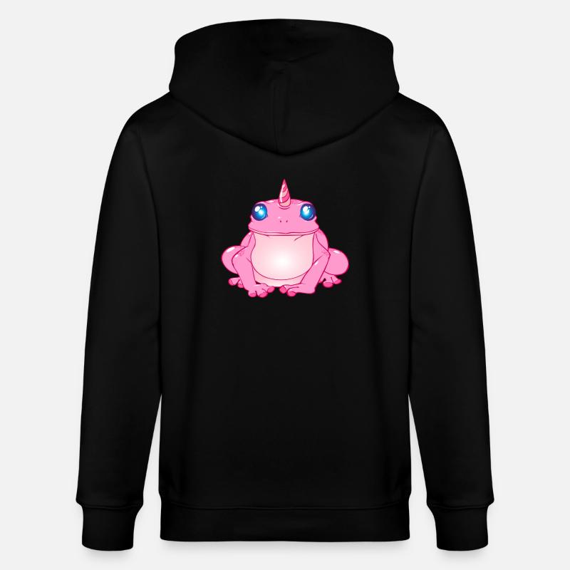 Frosch mit Horn - Stanley/Stella Unisex Bio-Kapuzenjacke CULTIVATOR  - Schwarz
