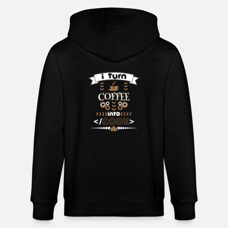 turn coffee into code - Stanley/Stella Unisex Bio-Kapuzenjacke CULTIVATOR - Schwarz