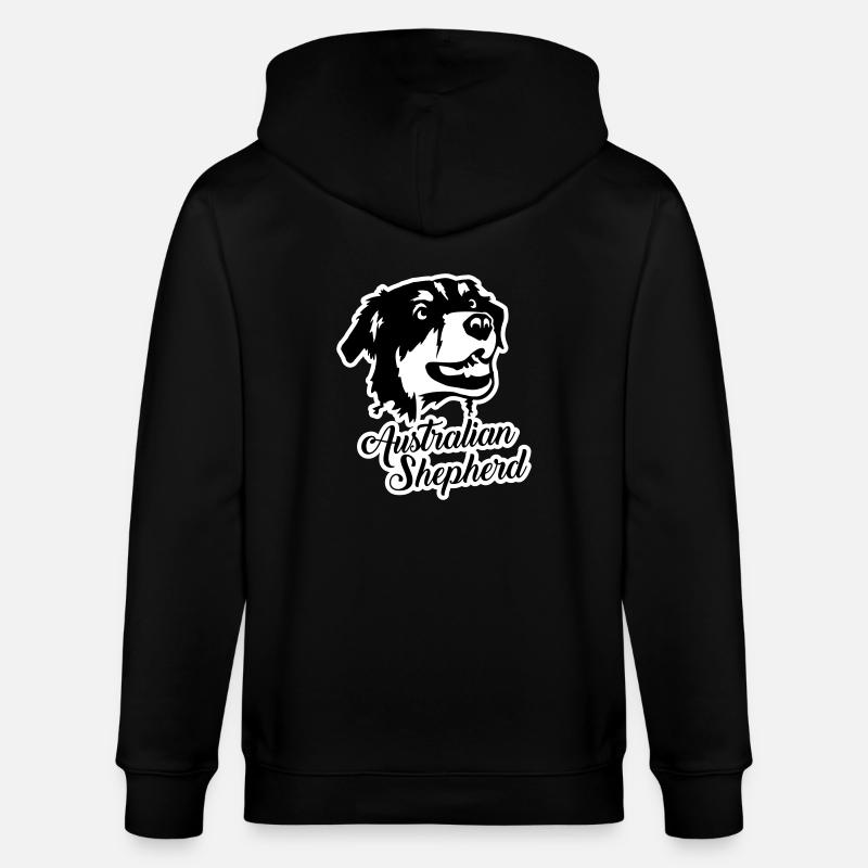 Australian Shepherd - Stanley/Stella CULTIVATOR  Unisex Organic Hooded Jacket - black