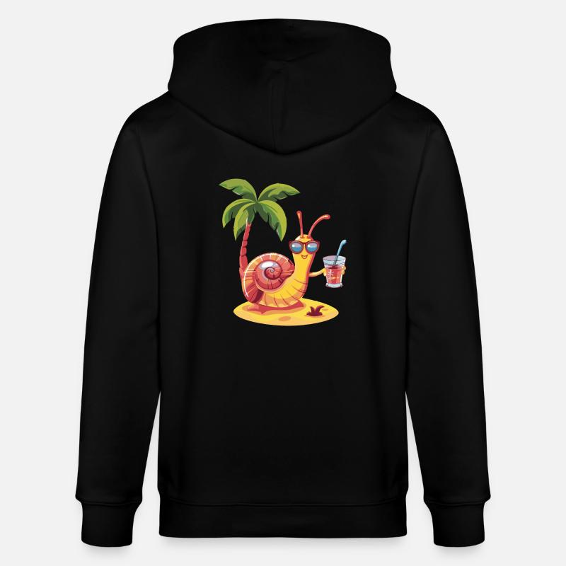 Schnecke Sommer Strand Comic - Stanley/Stella Unisex Bio-Kapuzenjacke CULTIVATOR  - Schwarz