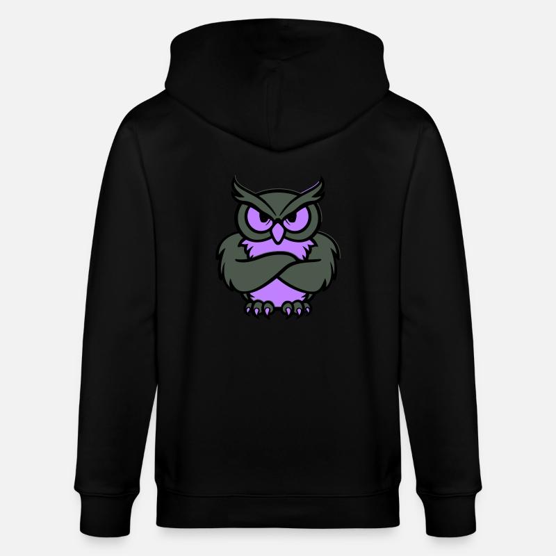 eule comic tier - Stanley/Stella Unisex Bio-Kapuzenjacke CULTIVATOR  - Schwarz