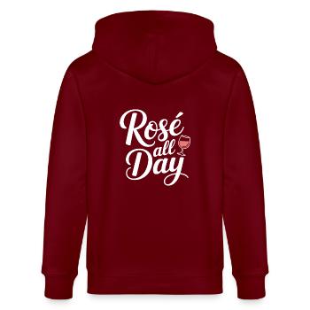 Rosé All Day Roséwein Wein Motto - Stanley/Stella Unisex Bio-Kapuzenjacke CULTIVATOR  - Burgunderrot - Hinten - Anna (173cm)