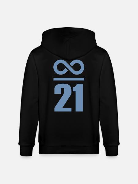 Infinite by 21 million Bitcoin - Stanley/Stella CULTIVATOR  Unisex Organic Hooded Jacket - black
