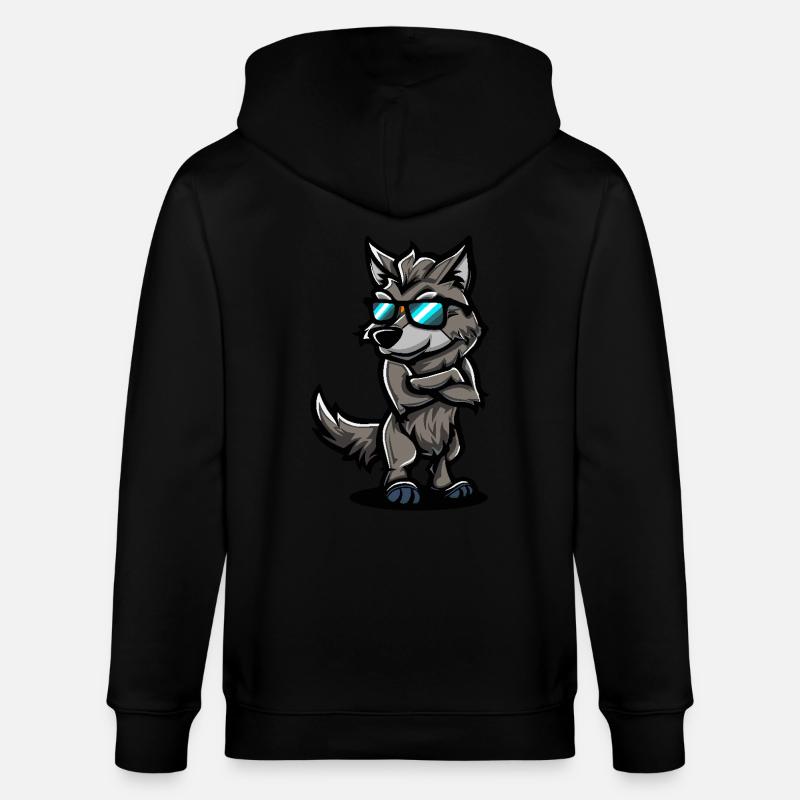 Bande dessinée cool loup - Veste à capuche bio CULTIVATOR Stanley/Stella Unisexe - noir