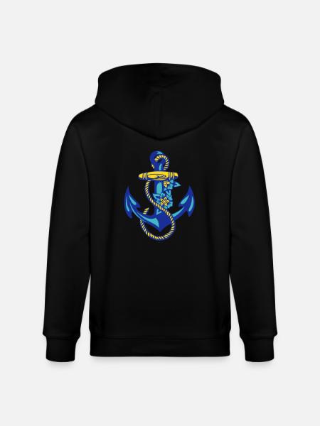 sailor anchor * - Stanley/Stella CULTIVATOR  Unisex Organic Hooded Jacket - black