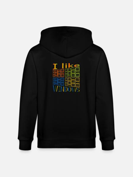 I like Windows - Stanley/Stella Unisex Bio-Kapuzenjacke CULTIVATOR - Schwarz