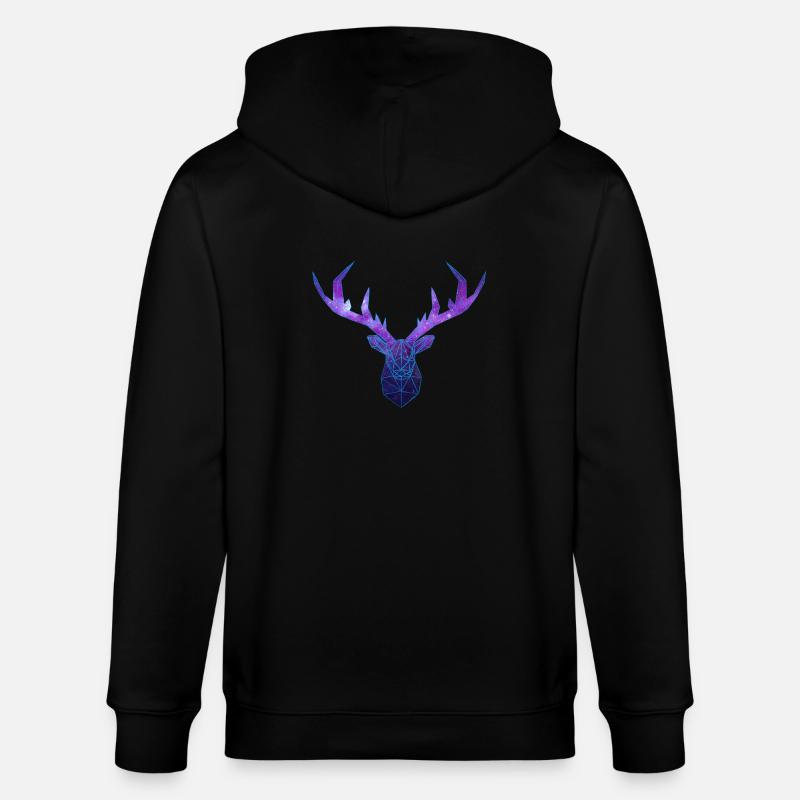 Cerf Low Poly Cosmos - Stanley/Stella Unisex Bio-Kapuzenjacke CULTIVATOR  - Schwarz