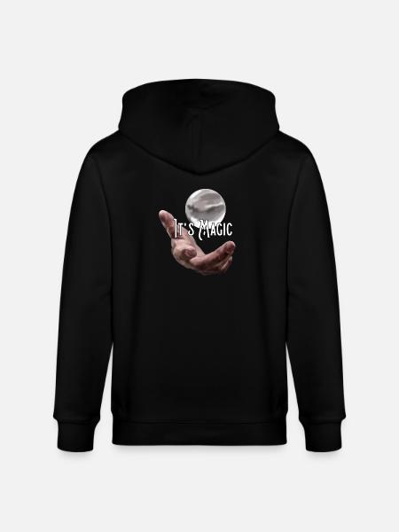 Hand with ball, magic, magic - Stanley/Stella CULTIVATOR  Unisex Organic Hooded Jacket - black