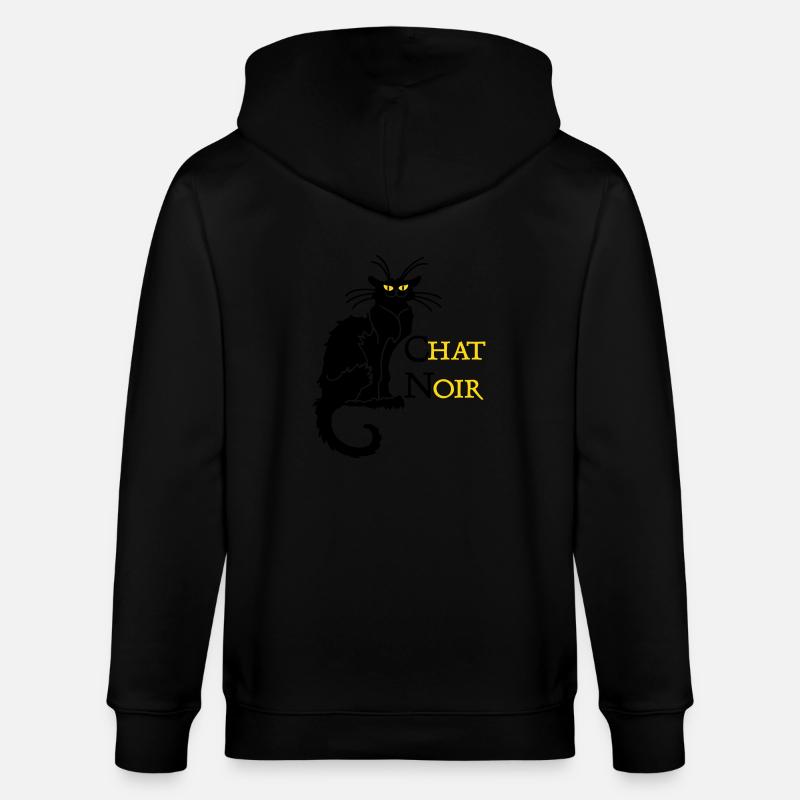 chat noir 'n (text, 2c) - Veste à capuche bio CULTIVATOR Stanley/Stella Unisexe - noir