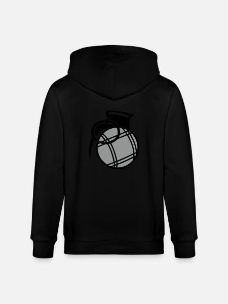 petanque ball grenade - Stanley/Stella CULTIVATOR Unisex Organic Hooded Jacket - black