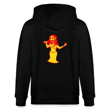 femme a barbe Drag queen travesti - Veste à capuche bio CULTIVATOR Stanley/Stella Unisexe - noir - Dos - Anna (173cm)