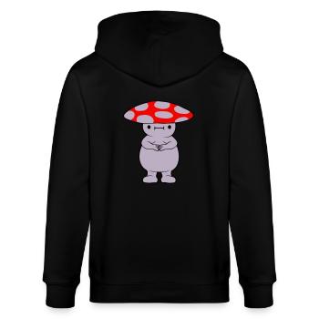 Dicker süßer Pilz - Stanley/Stella Unisex Bio-Kapuzenjacke CULTIVATOR  - Schwarz - Hinten - Anna (173cm)